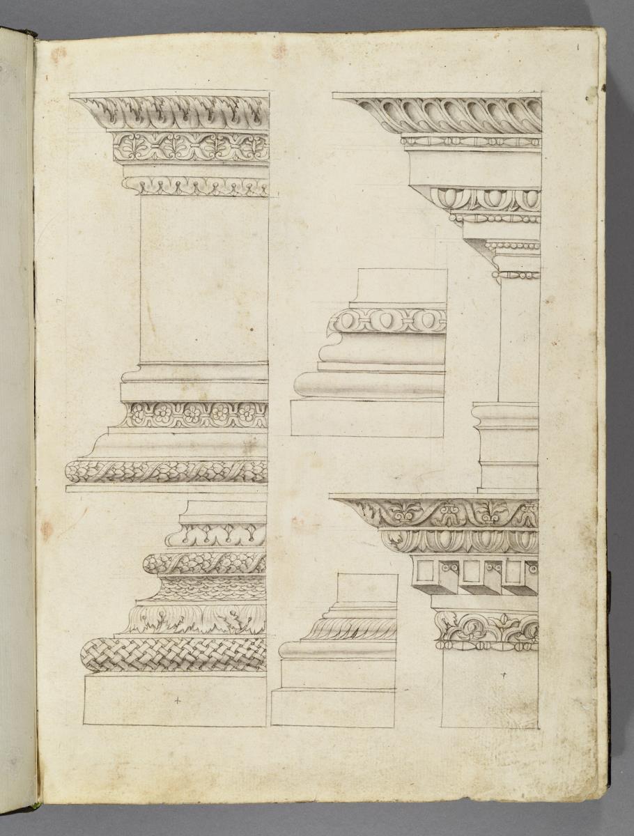Codex Mantegna, sechs architektonische Details