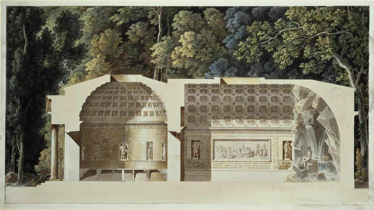 Schnittdarstellung der Molkerei der Königin Marie Antoinette in Rambouillet