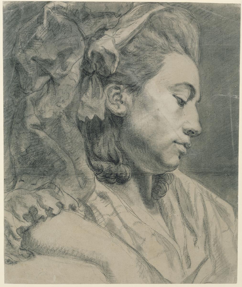 Kopf einer Dame, im Profil nach rechts (Elisabetha Auguste Graff, geb. Sulzer, Ehefrau von Graff)