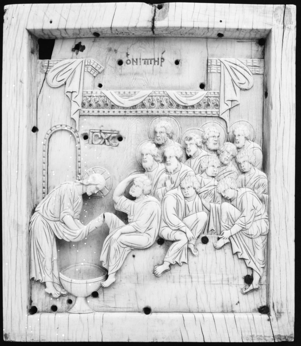Relieftafel mit der Fußwaschung Christi