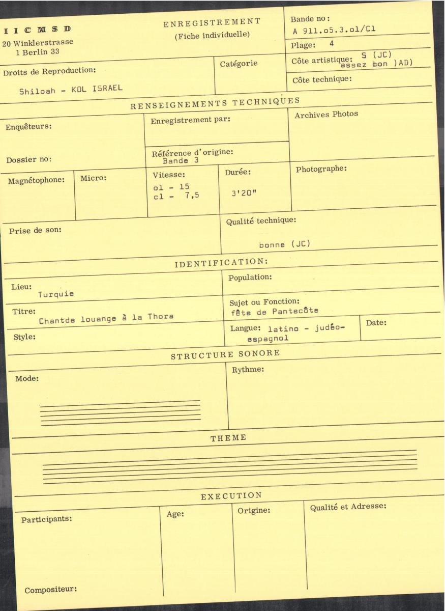 Cérémonies paraliturgiques: naissance, circoncision, mariage etc. (Section C - suite - et Section D)
