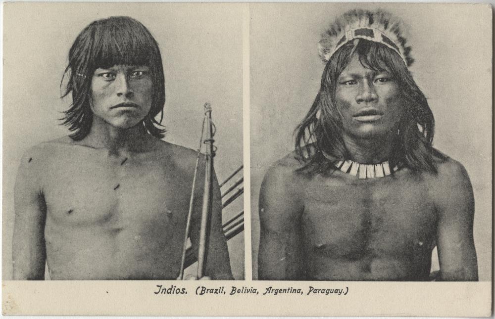 Postkarte mit Indianerporträts