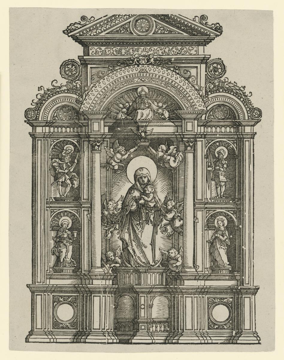 Altar mit der "schönen Maria von Regensburg" und vier Heiligen