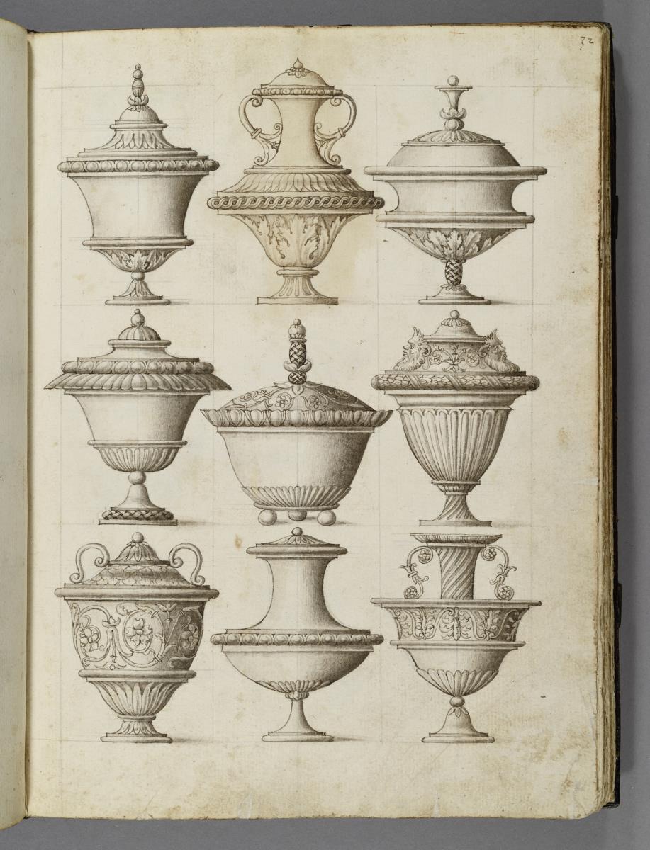 Codex Mantegna, neun Gefäße