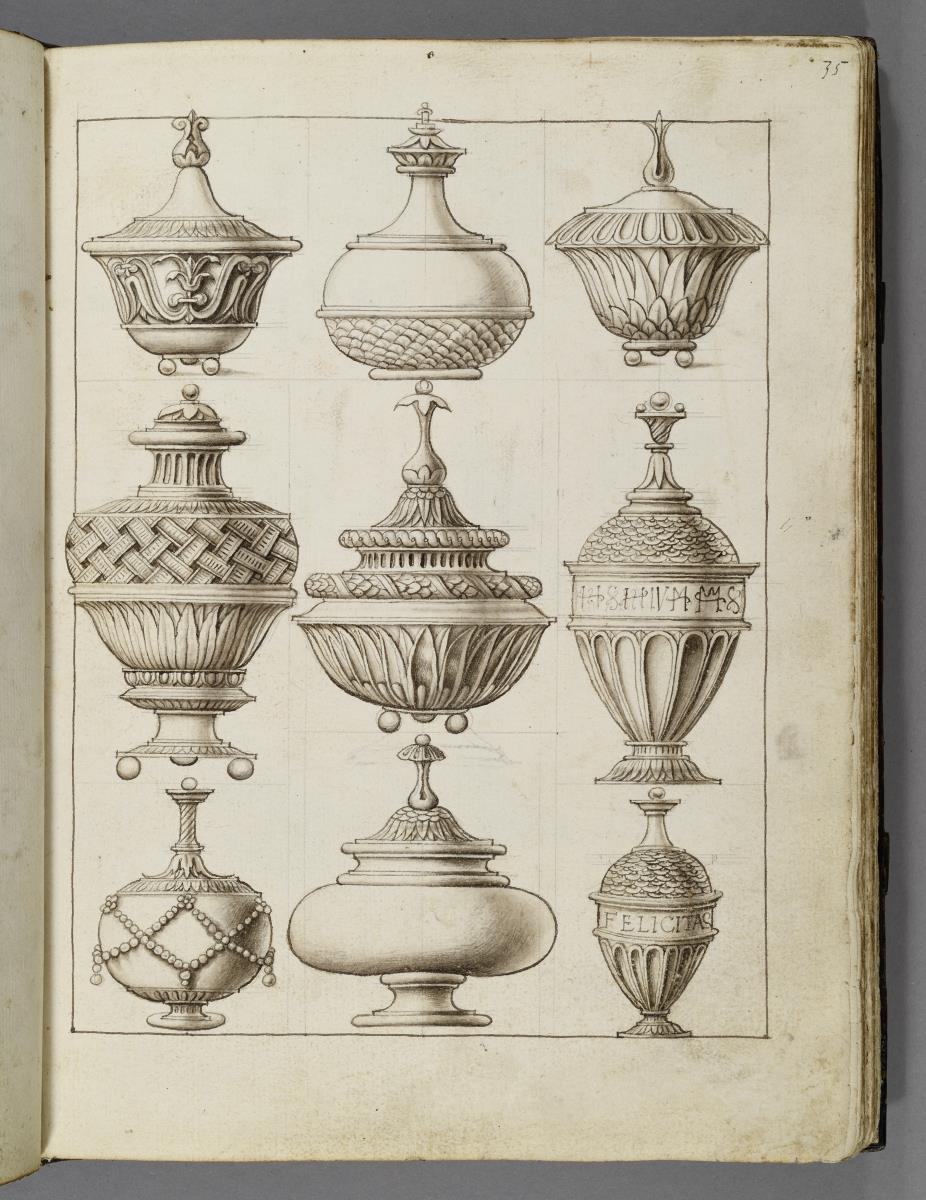 Codex Mantegna, neun Gefäße
