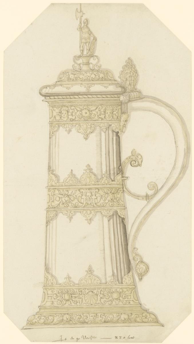 Kanne mit Deckel und Figur eines römischen Kriegers