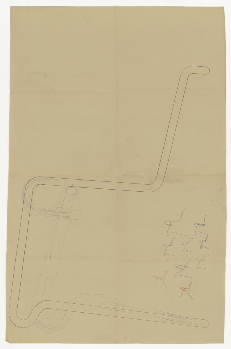 Stuhl, Freischwinger, nicht ausgeführt (Möbelentwürfe, Stahlrohrmöbel)