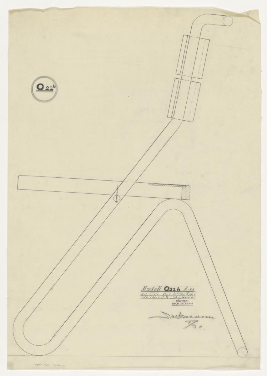 Sessel Modell 022b (Möbelentwürfe, Stahlrohrmöbel)