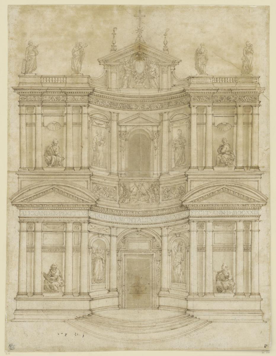 Entwurf für die Kirchenfassade, S. Andrea della Valle, Rom