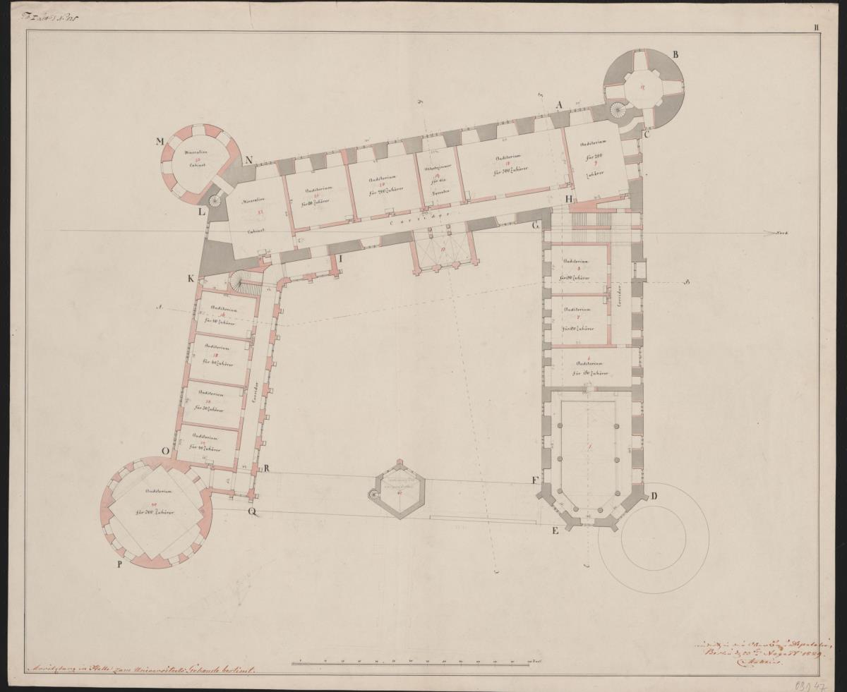 Halle an der Saale. Entwurf zur Moritzburg. Grundriss des ersten Obergeschosses