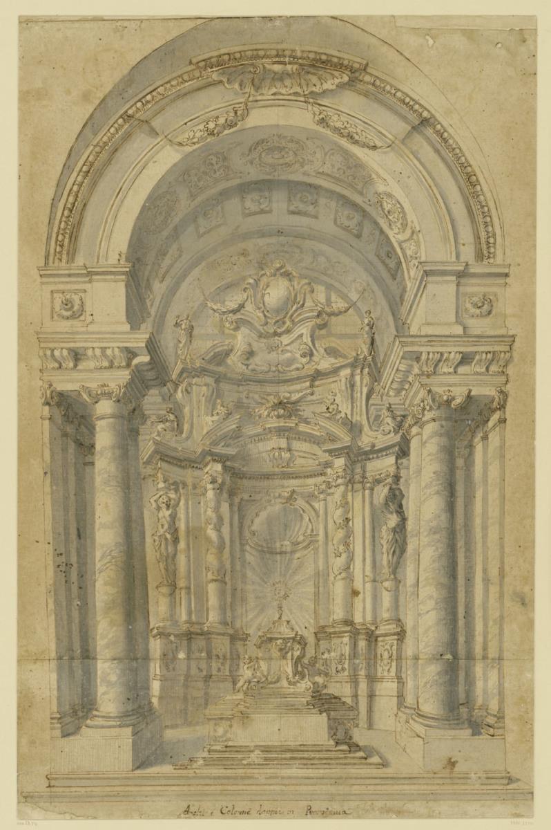 Hauptapsis mit Barockarchitektur und Hochaltar