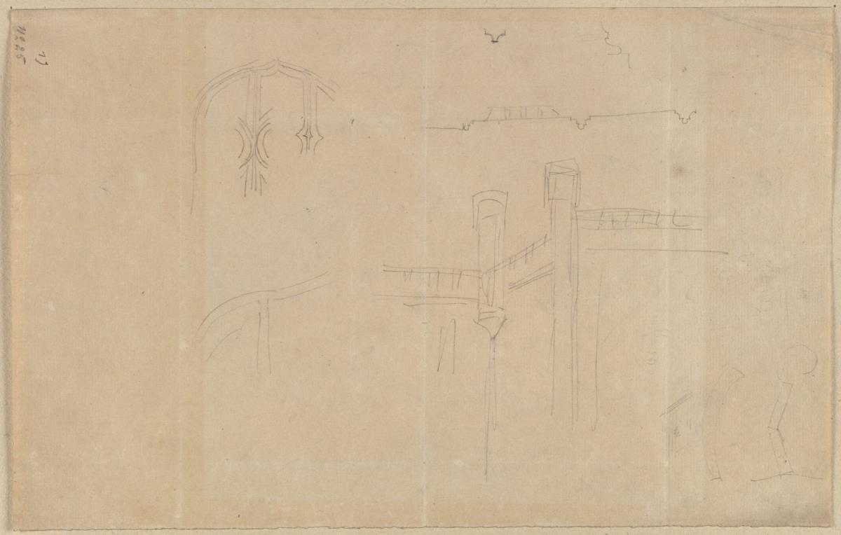 Gotisierende Fenster- und Wandabschlussdetails / Studien zum Schloss Babelsberg bei Potsdam (?)
