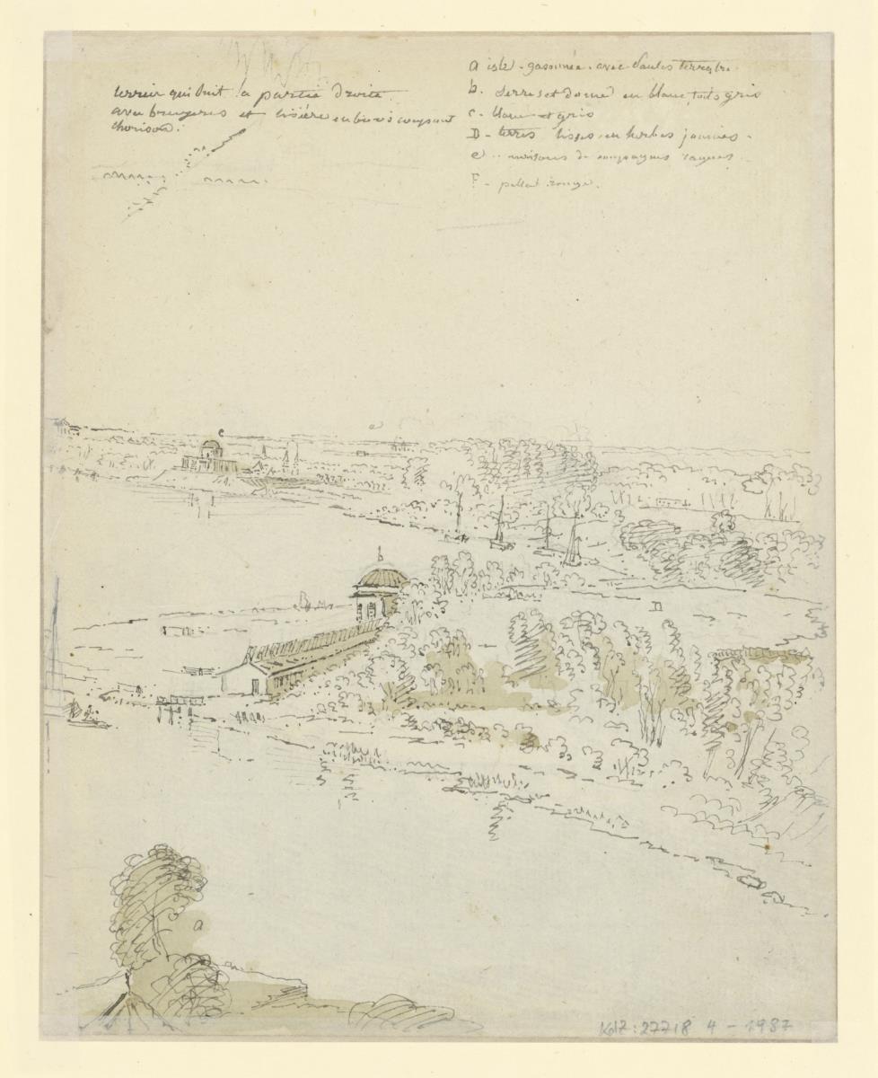 Landschaft mit vereinzelten Gebäuden (in der Umgebung von St. Petersburg?)