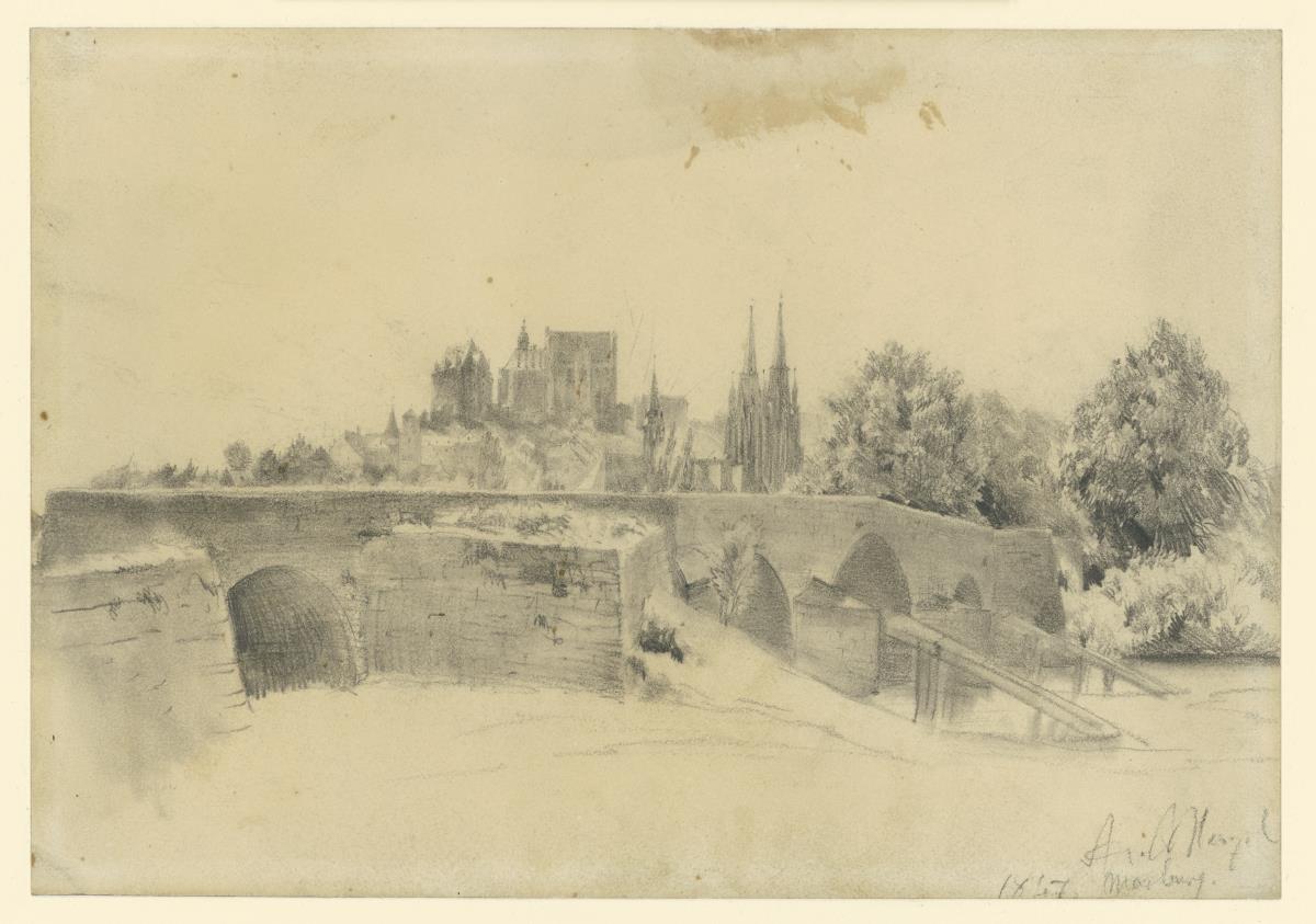 Blick auf Marburg und die Lahnbrücke