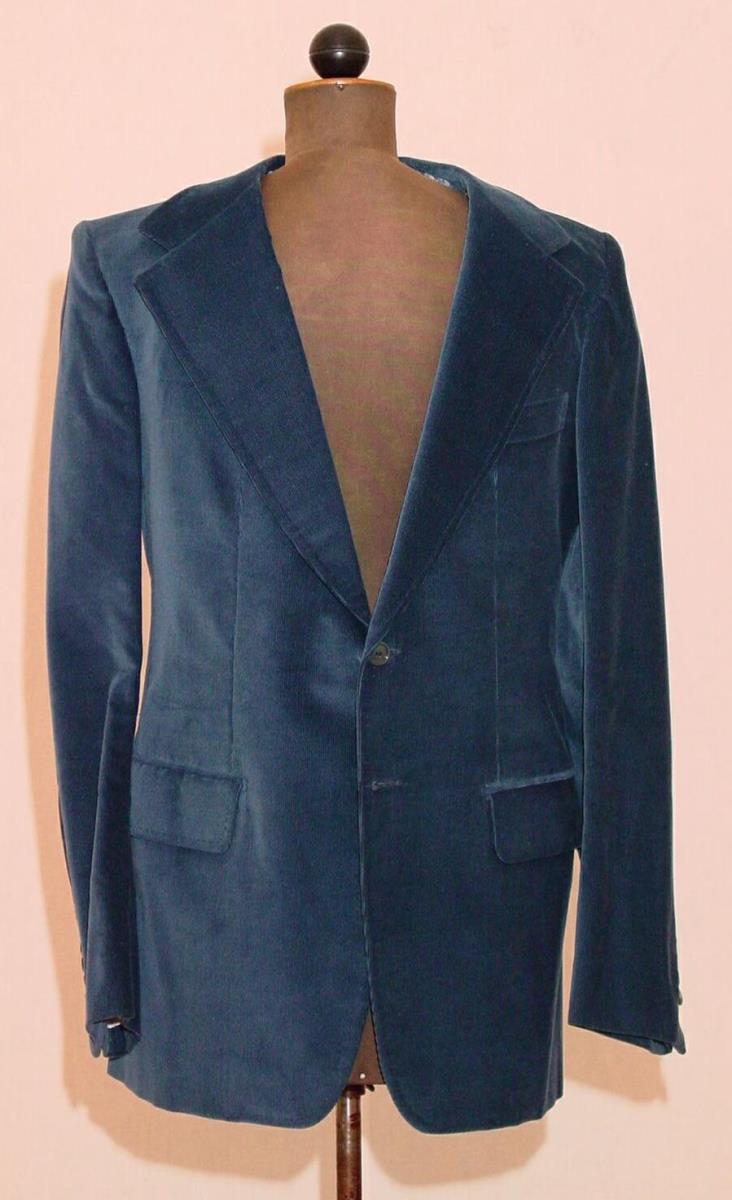 Cordblazer in gedecktem Blau