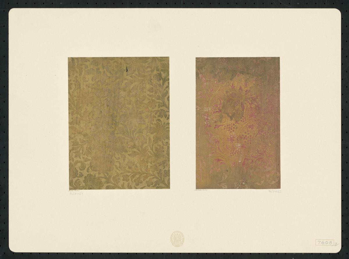 Brokatpapier (Ranken mit verschiedenartigen Blüten)