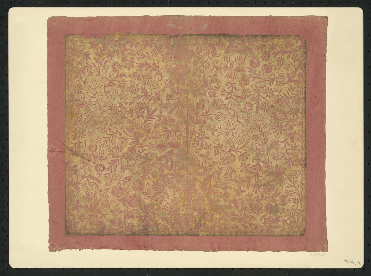 Brokatpapier (simple Ranken mit Blüten und Früchten)