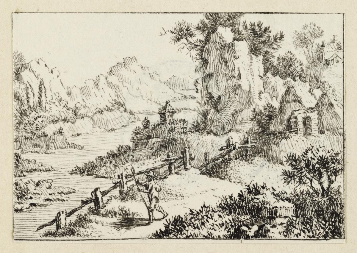 Wanderer in einer Landschaft