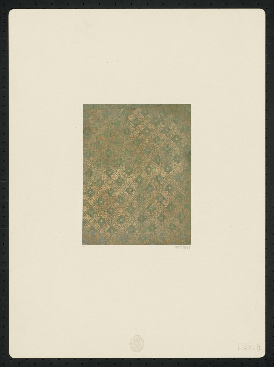 Brokatpapier (diagonales Fliesenmuster mit Blüten und Früchten)