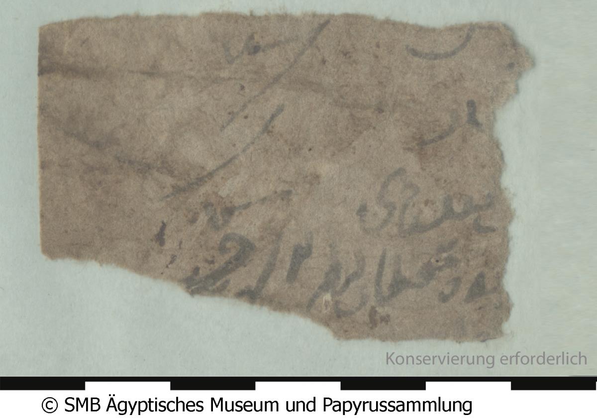 Arabisches Papier mit einer Liste mit griechischen Zahlen
