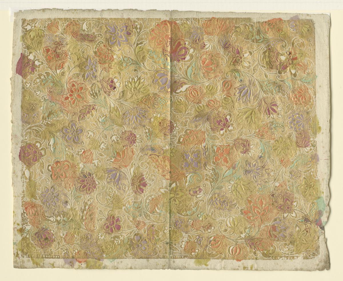Brokatpapier (Ranken mit Blättern und Blüten)
