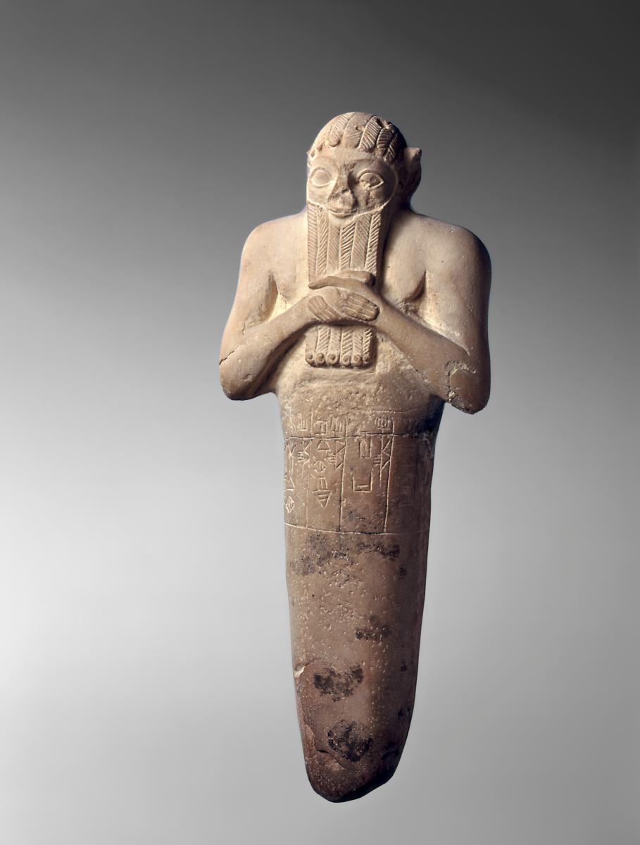 Gründungsurkunde in Form einer Statuette mit Inschrift des Königs Lugalkisalsi