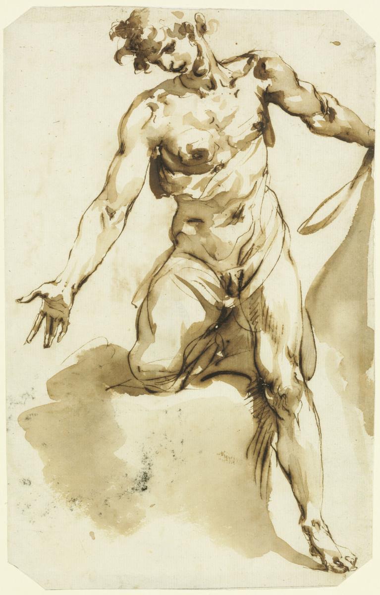 Figurenstudie, Jüngling mit ausgebreiteten Armen