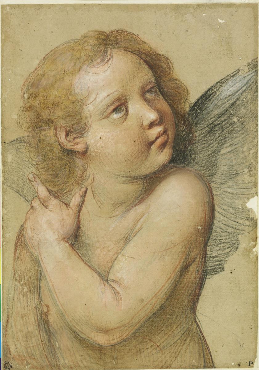 Putto / Engel nach oben weisend