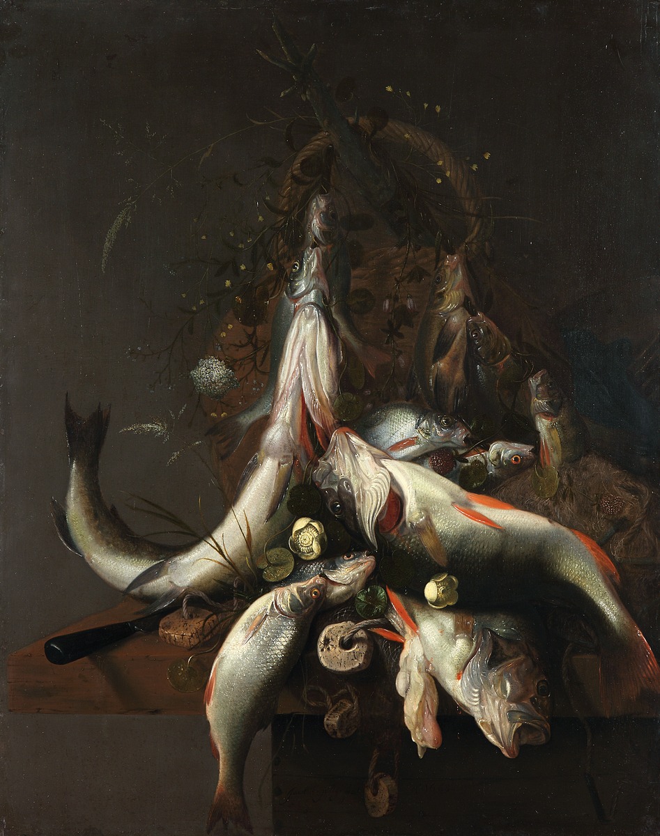 Stillleben mit toten Fischen