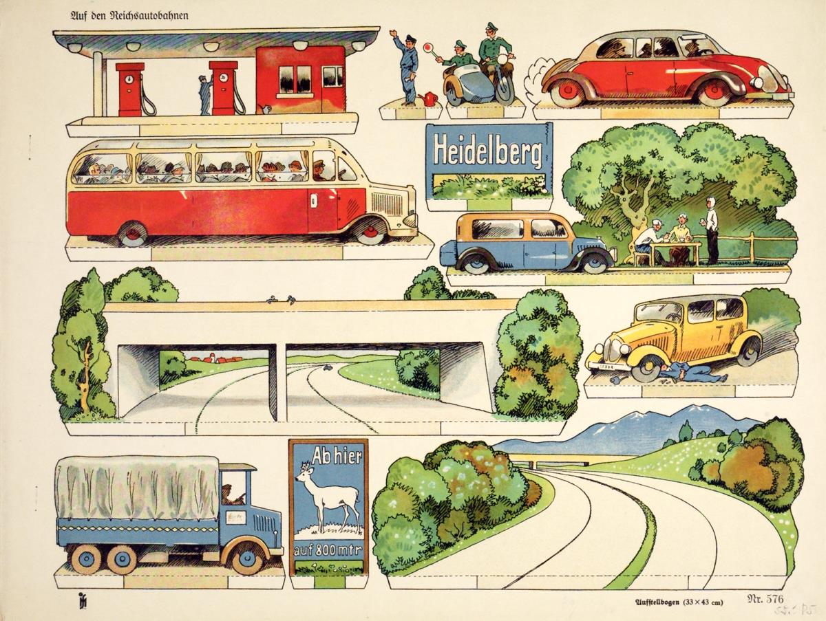 Auf den Reichsautobahnen.