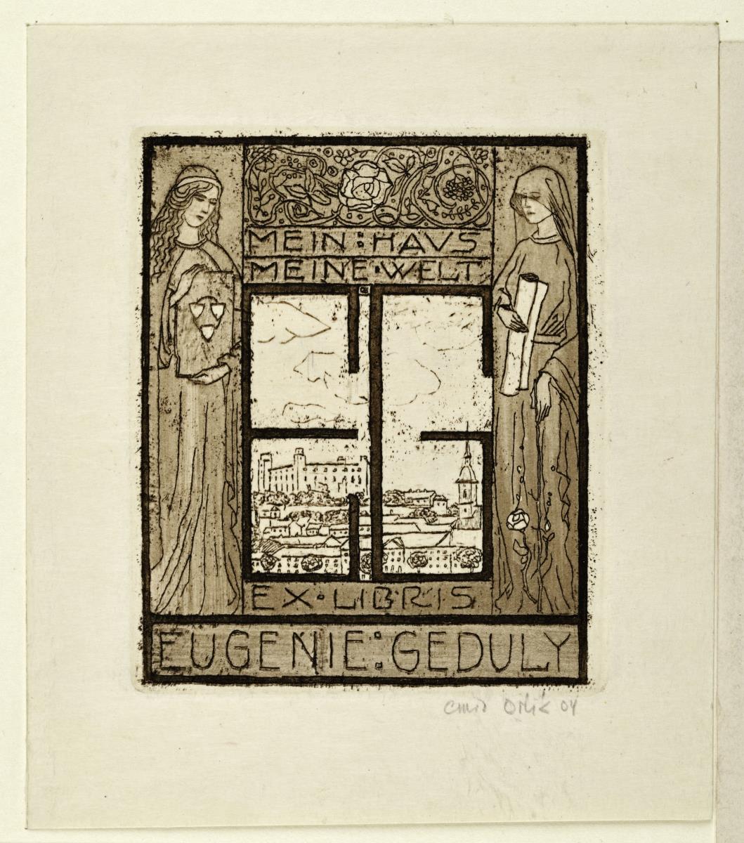 Ex Libris Eugenie Geduly "Mein Haus meine Welt"