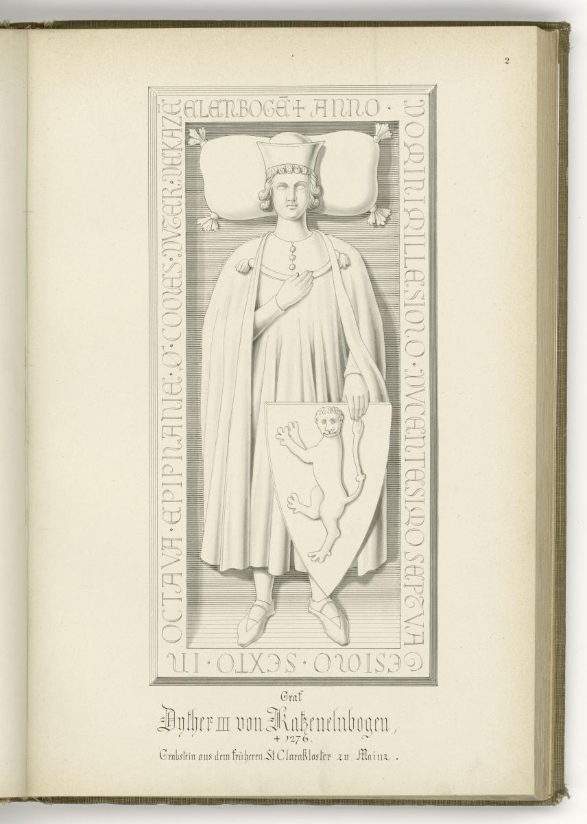 Graf Dytherr v. Katzenelnbogen, gest. 1276, ehem. St. Clara Kloster, Mainz, Grabstein
