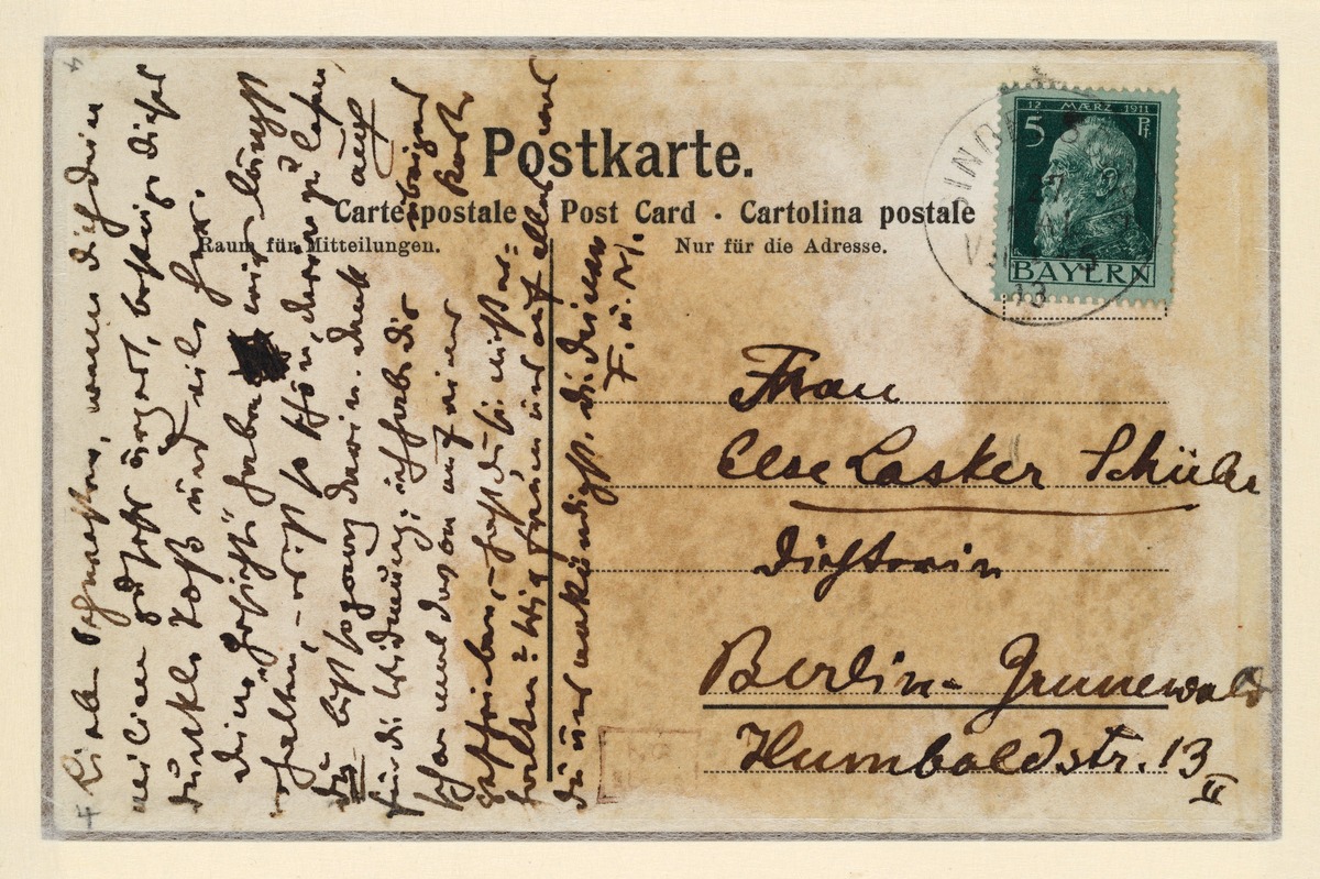 Postkarte von Franz Marc an Else Lasker-Schüler