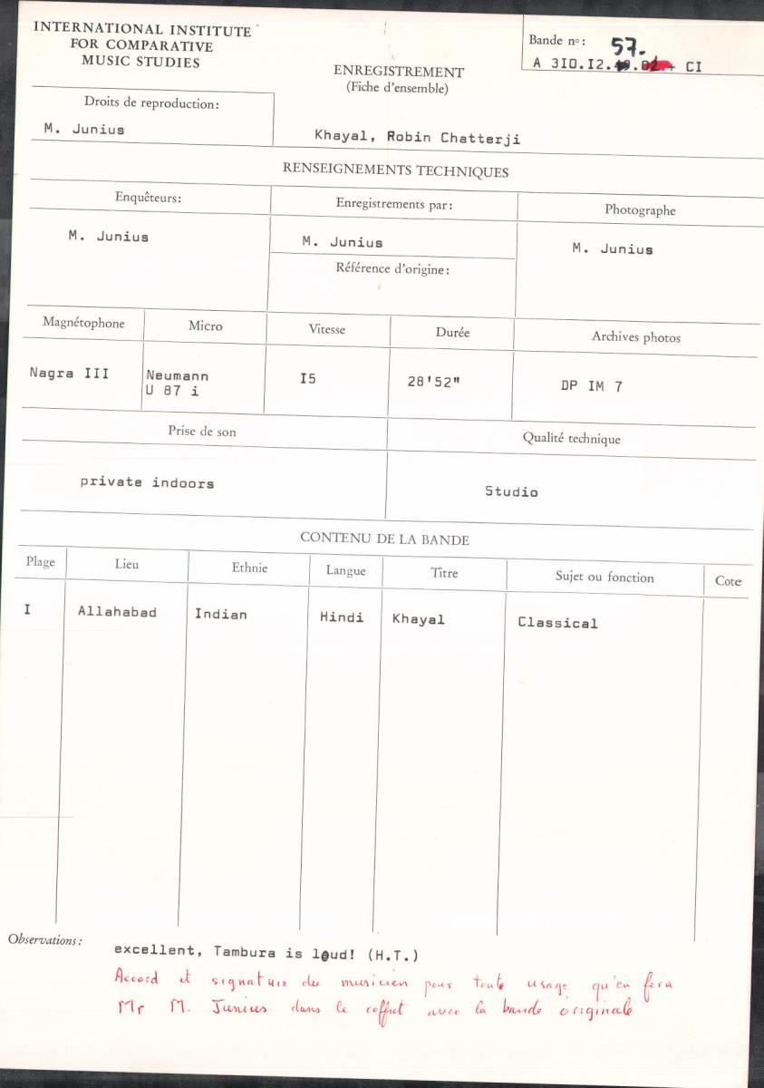 Khayal, Robin Chatterji