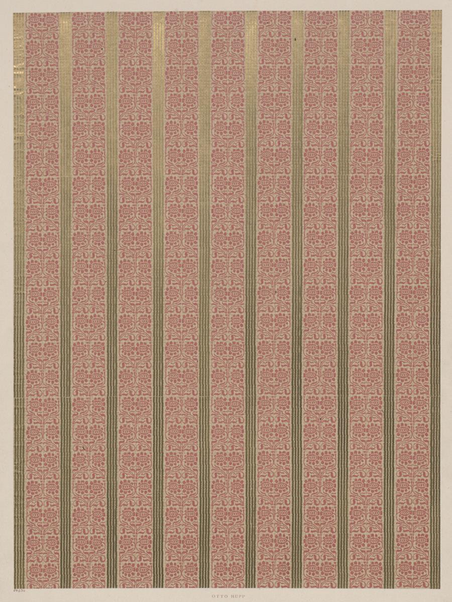 Lithografiertes Papier mit Golddruck (Streifenmuster)