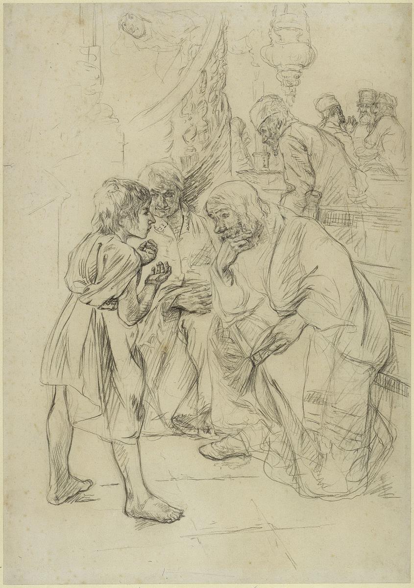 Der zwölfjährige Jesus im Tempel (Studie zum gleichnamigen Gemälde in der Hamburger Kunsthalle)