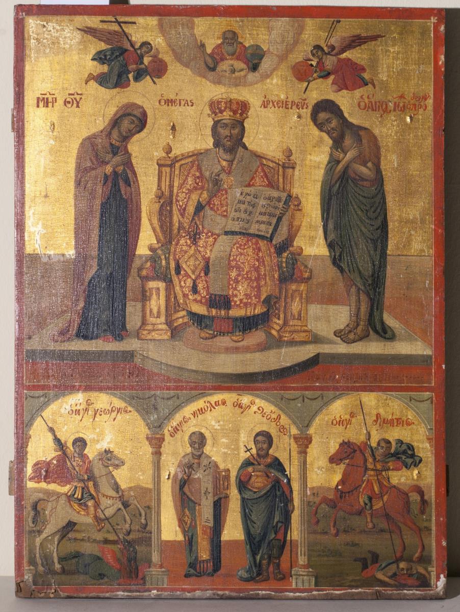 Ikone mit der Deesis und Heiligen