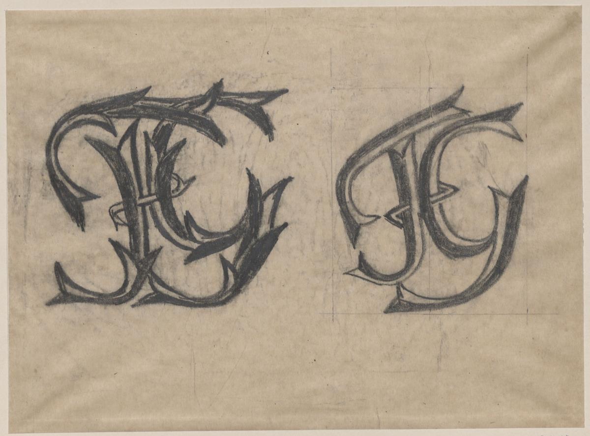 Studienblatt für das Verlagszeichen von Fritz Gurlitt