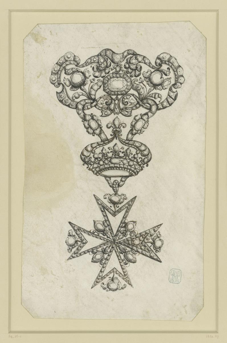 Goldschmiedeentwurf, Orden mit Kreuz