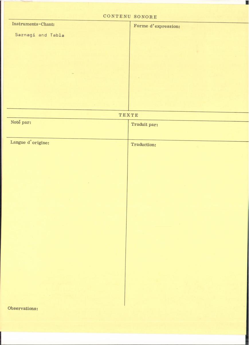 Inde du Nord / Raga Maru Bihag / Nazir Ahmad: Sarangi