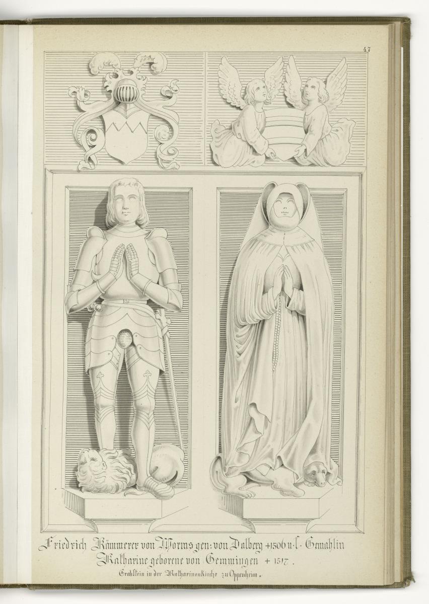 Friedrich Kämmerer v. Worms, gest. 1506, und Gemahlin Katharine geb. von Gremmingen, gest. 1417, Katharinenkirche Oppenheim