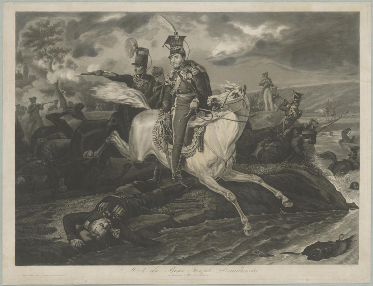 Mort du Prince Joseph Poniatowski en traversant l'Elster le 19 Octobre 1813