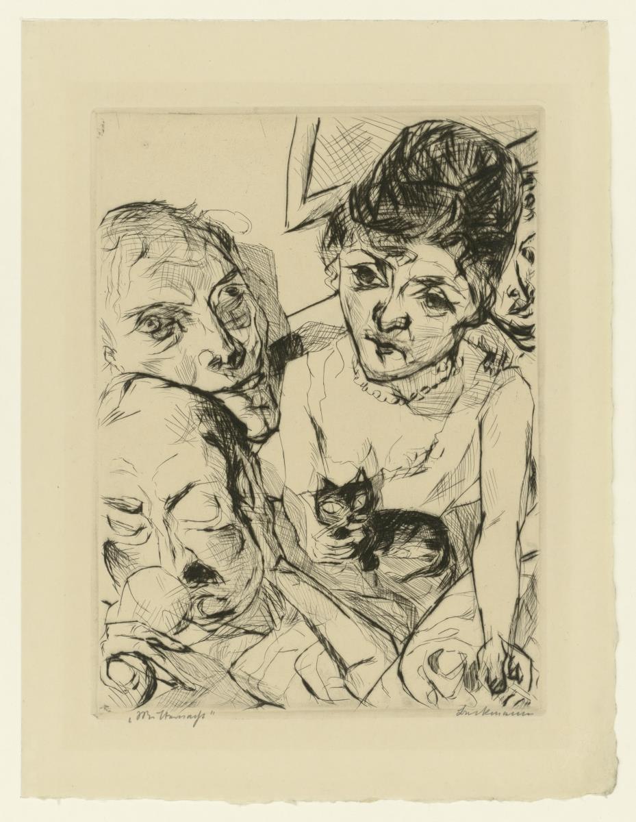 Der Abend (Selbstbildnis mit den Battenbergs) (Blatt 10 aus "Gesichter")