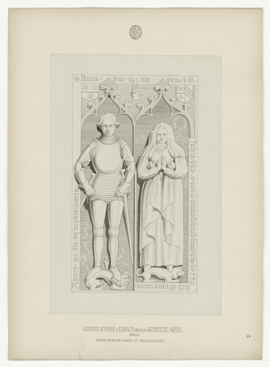Conrad Schenk von erbach und seine Gemahlin Agnes, gest. 1423, Kirche Michelstadt