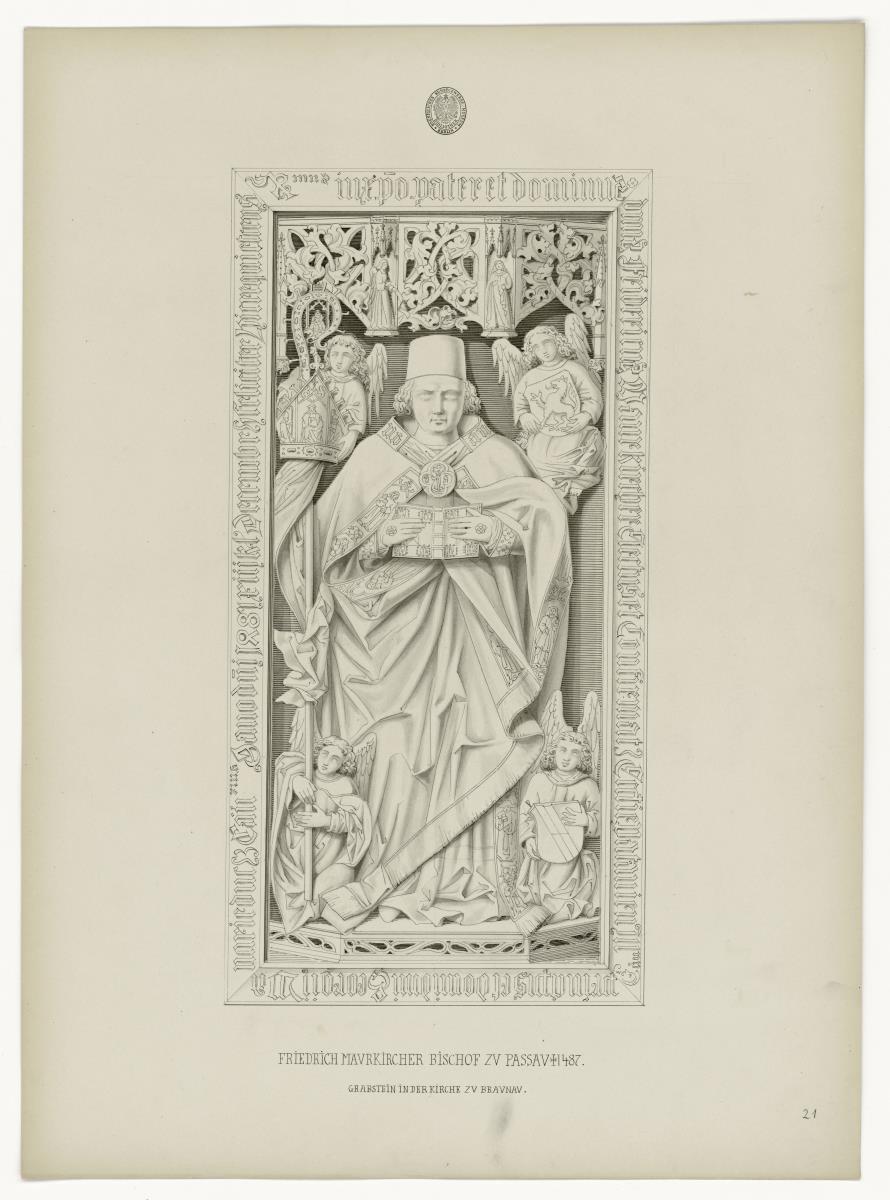 Friedrich Maurkircher, Bischof zu Passau, gest. 1487, Kirche Braunau