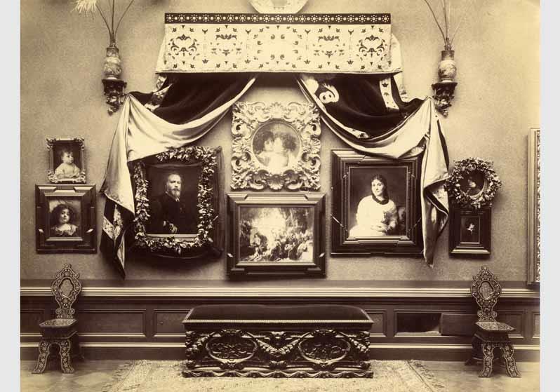 Blick in die Gedenkausstellung zum Tod von Gustav Richter in der Nationalgalerie