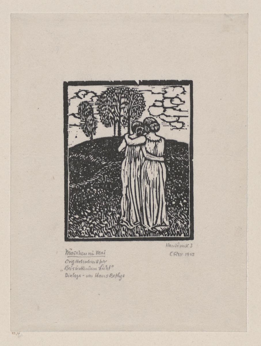 Mädchen im Mai, Illustration zu Hans Bethge, Bei sinkendem Licht