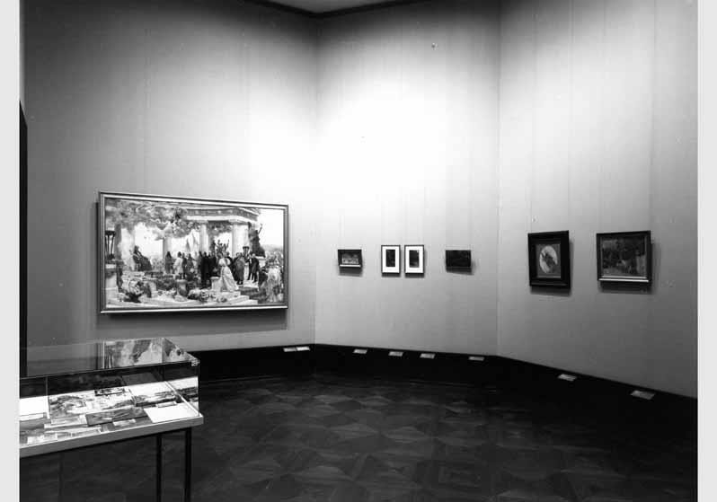 Blick in die Kabinettausstellung "Symbolismus in Kroatien - Zwei Theatervorhänge" vom 24. Okt. 2002 - 01. Dez. 2002 in der Alten Nationalgalerie