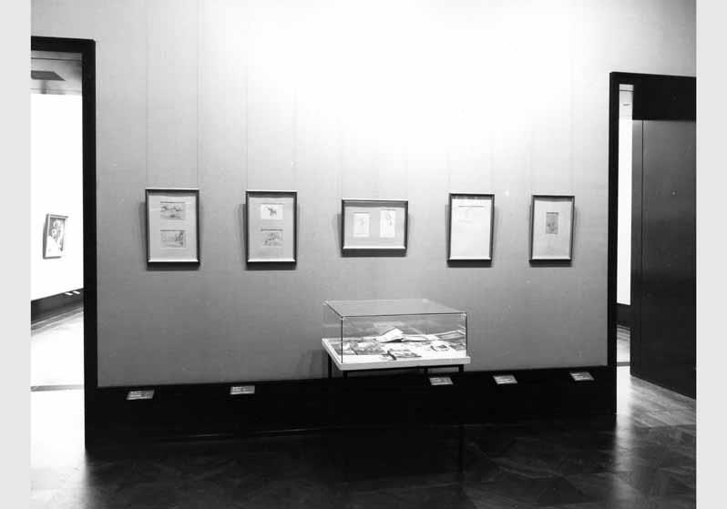 Blick in die Kabinettausstellung "Symbolismus in Kroatien - Zwei Theatervorhänge" vom 24. Okt. 2002 - 01. Dez. 2002 in der Alten Nationalgalerie