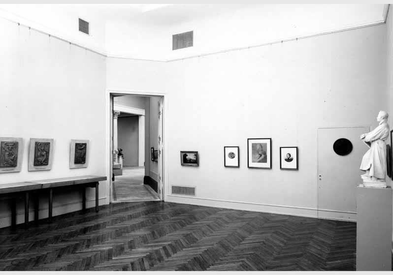 Blick in die Ausstellung "Karl Friedrich Schinkel 1781-1841" vom 16. Dez. 1961 - 11. März 1962 in der Nationalgalerie